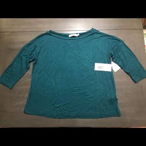 Green Off the Shoulder Tee